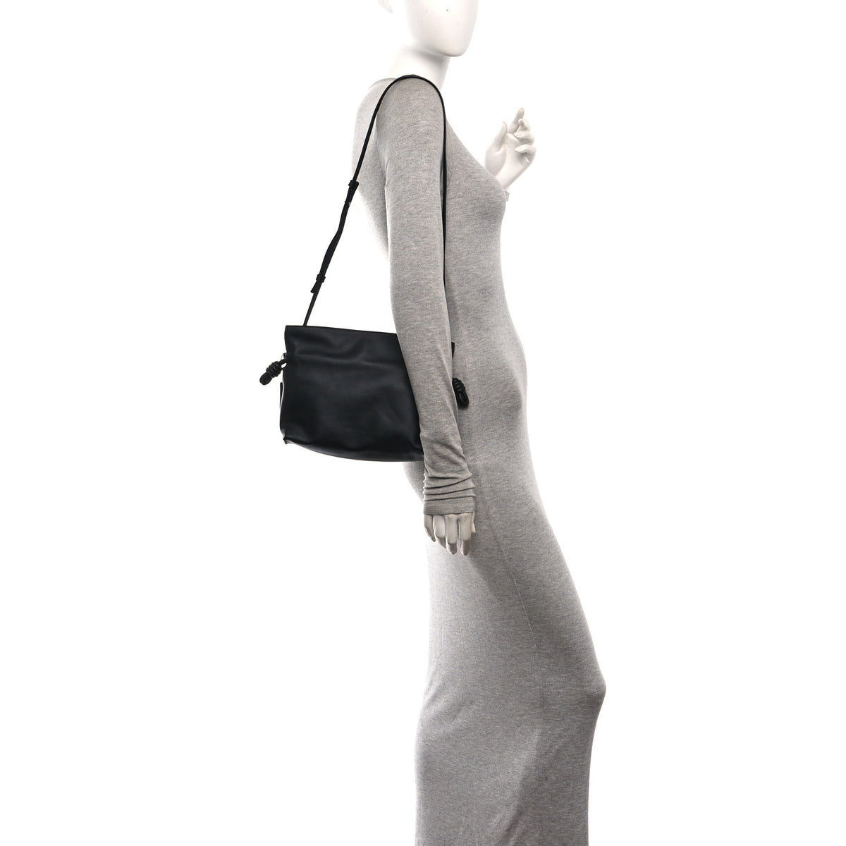 Loewe Calfskin Mini Flamenco Knot Clutch Black 2 of 10