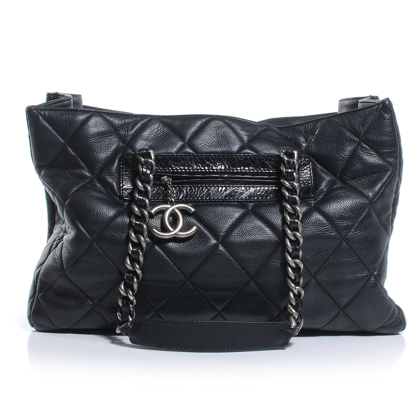 Caviar Quilted Coco Casual Tote Black