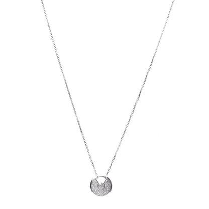 Cartier 18K White Gold Diamond XS Amulette de Pendant Necklace 1 of 5