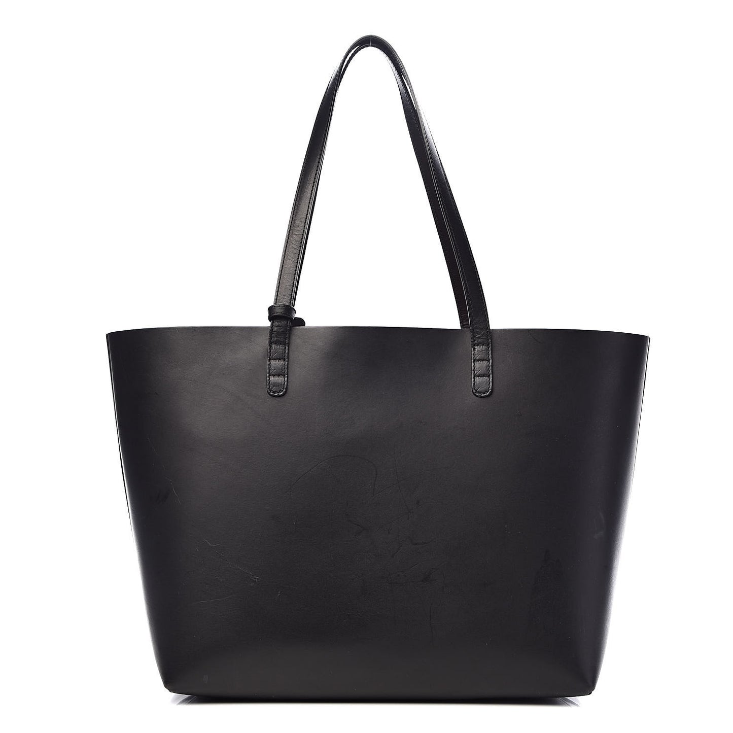 Calfskin Large Shopping Tote Black Flamma