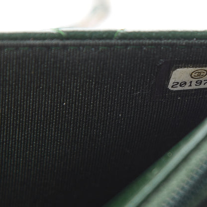 Chanel Lambskin Quilted Boy Wallet On Chain WOC Green 8 of 17