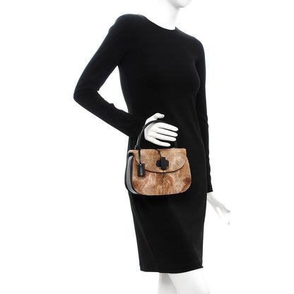 Gucci Calf Hair Calfskin Top Handle Bag Natural Black 2 of 12