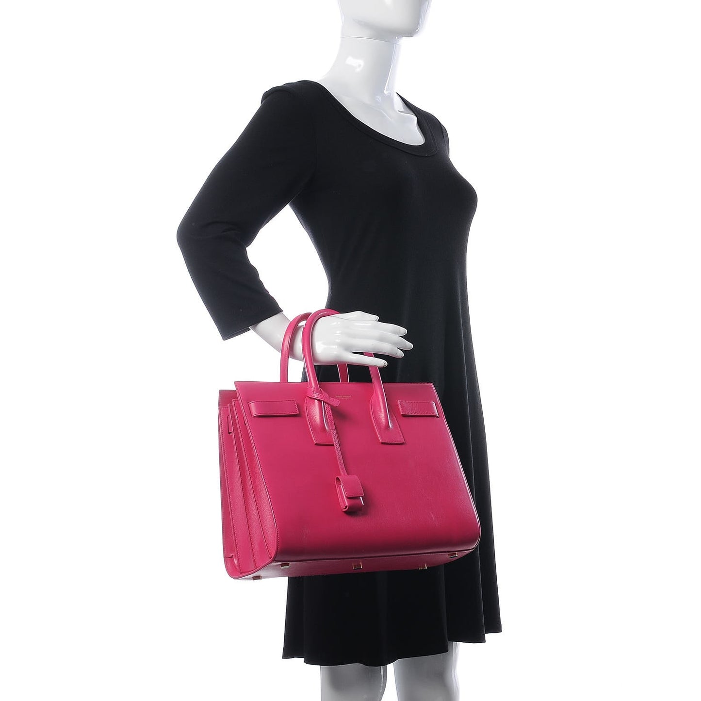 Calfskin Small Sac De Jour Lipstick Fuchsia