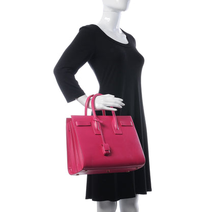 Saint Laurent Calfskin Small Sac De Jour Lipstick Fuchsia 3 of 9