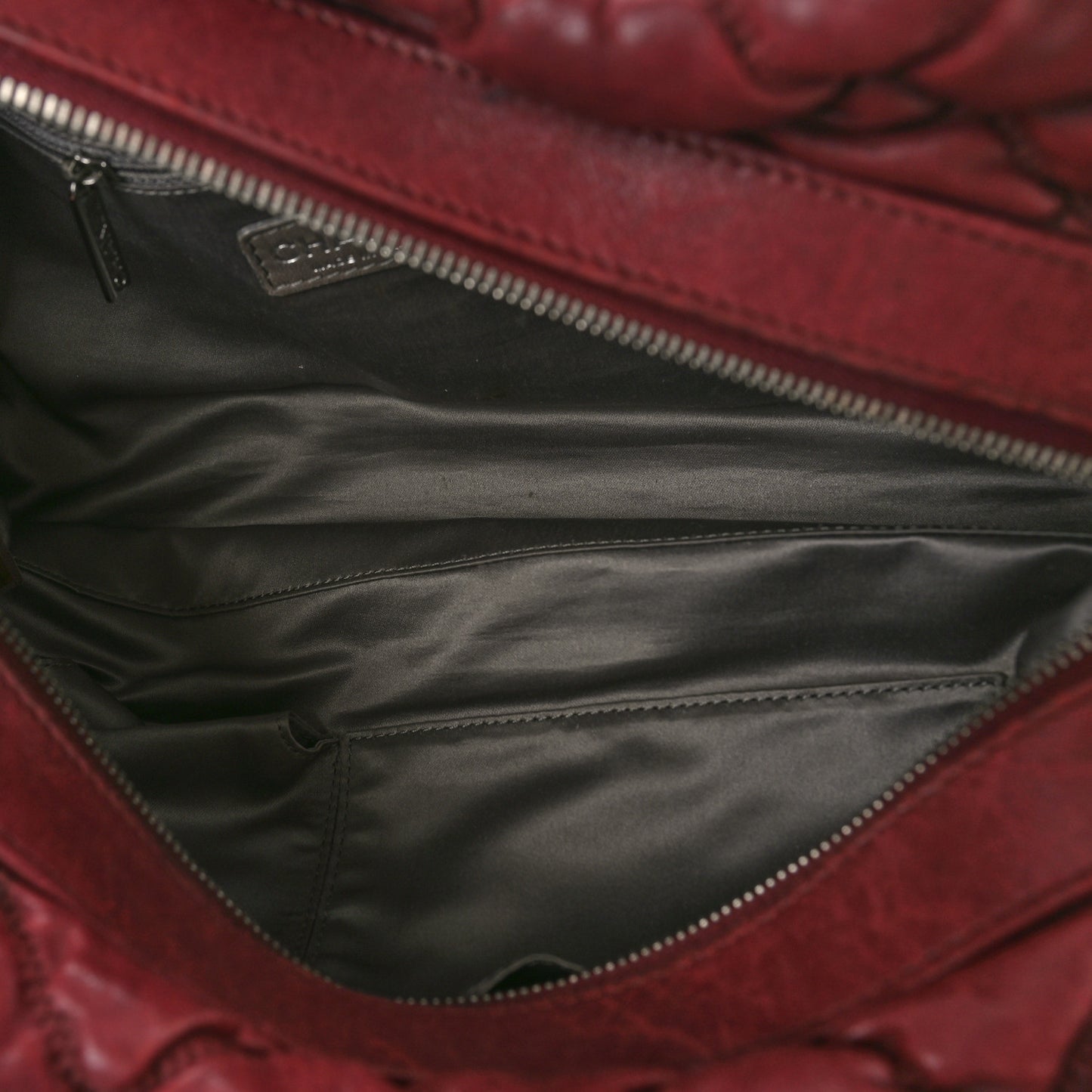 Calfskin Bubble Quilt Bowler Bordeaux