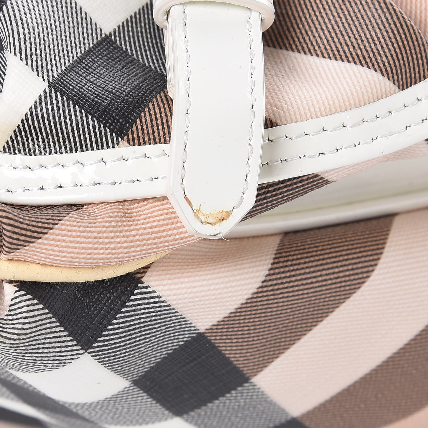 Patent Supernova Check Front Pocket Small Bag White