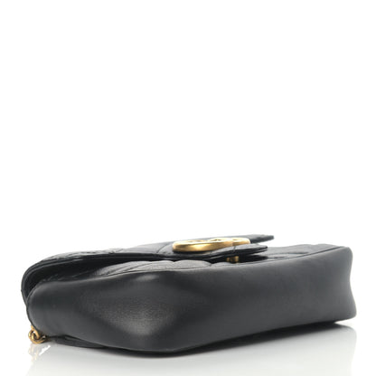 Gucci Calfskin Matelasse Super Mini GG Marmont Shoulder Bag Black 4 of 11