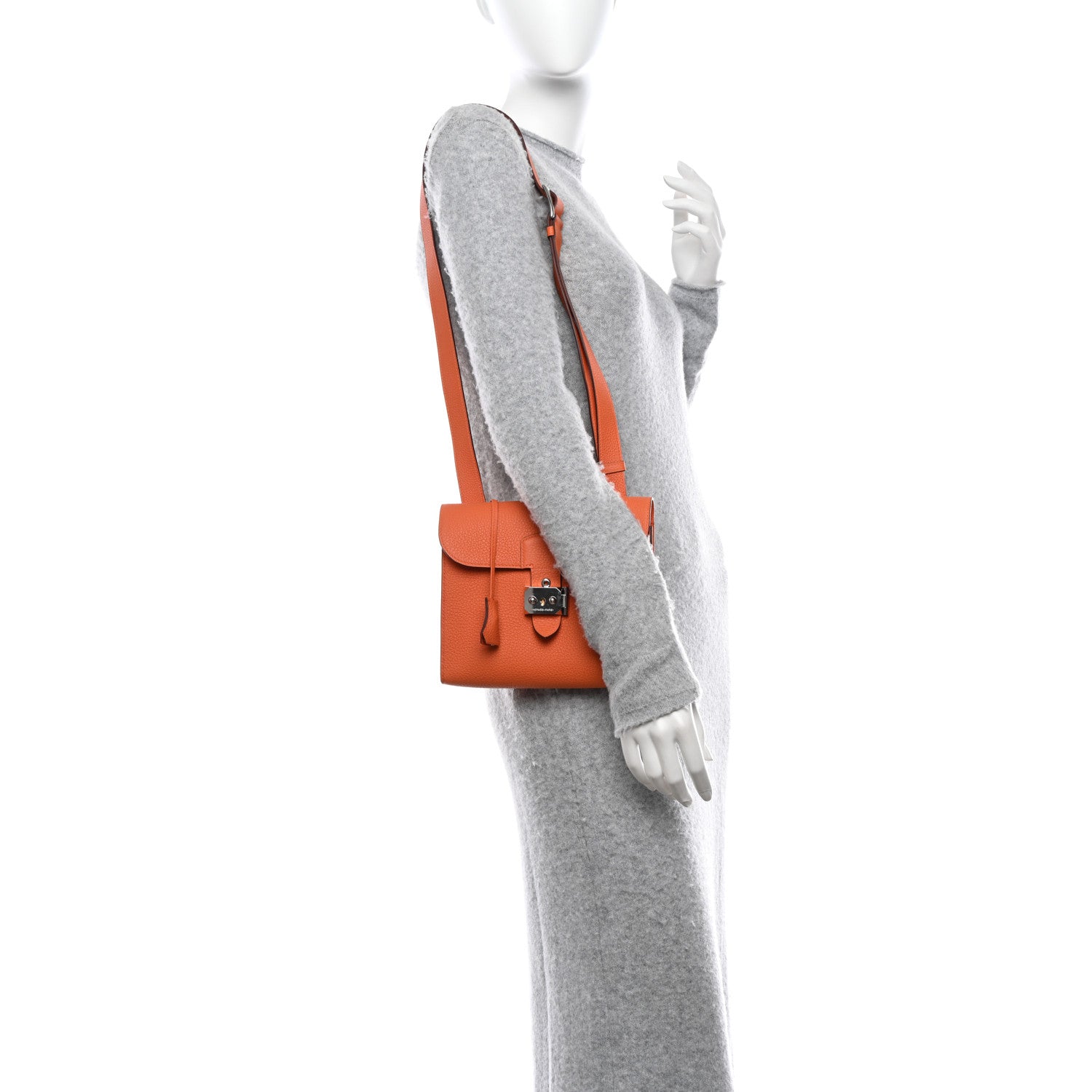 Hermes Togo Sac A Depeches 21 Messenger Bag Orange 2 of 9