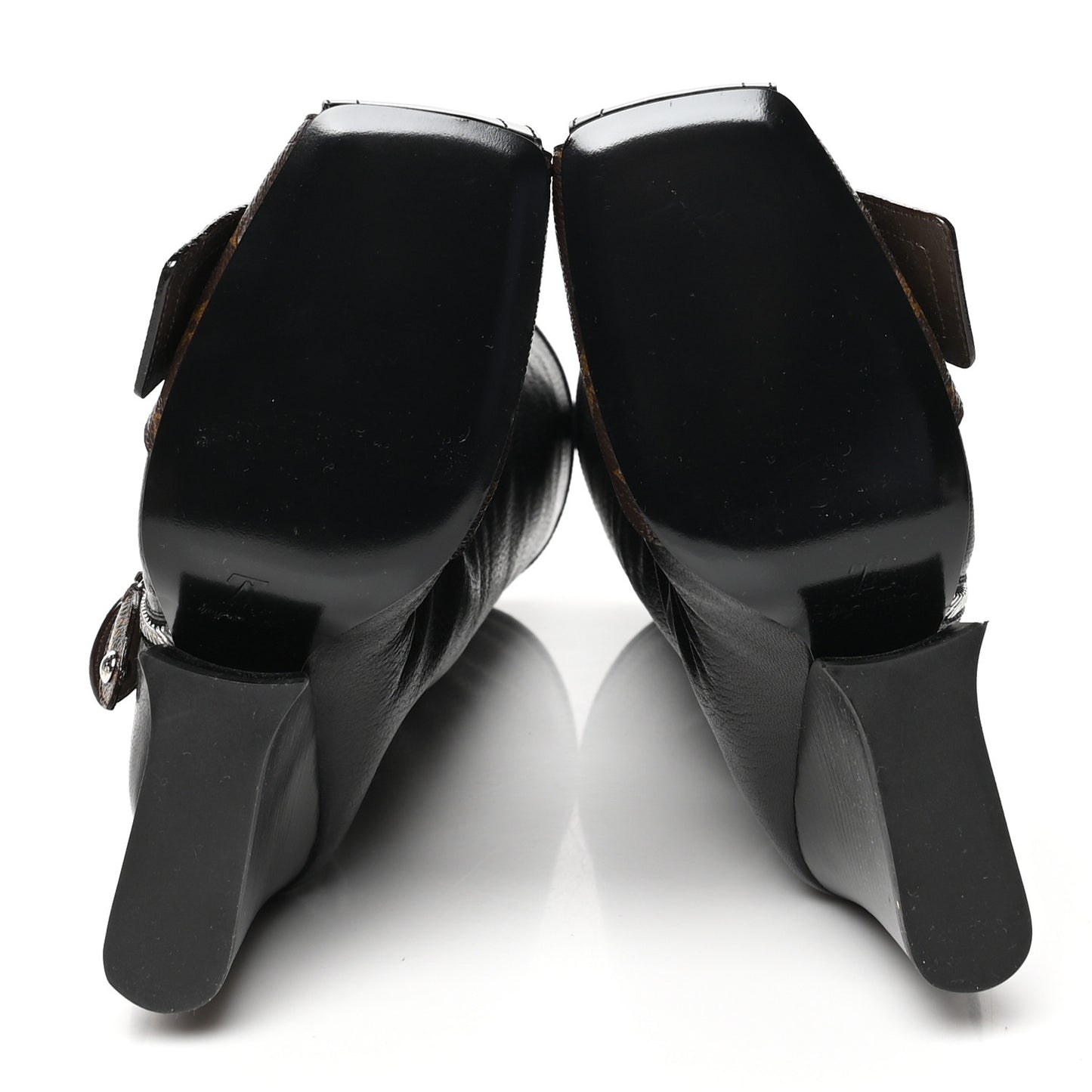 Calfskin Monogram Patti Wedge Tall Boots 36 Black