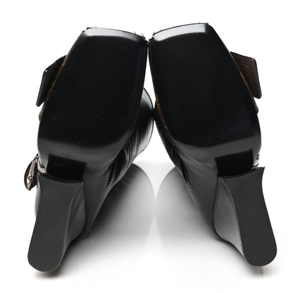 Louis Vuitton Calfskin Monogram Patti Wedge Tall Boots 36 Black 5 of 7