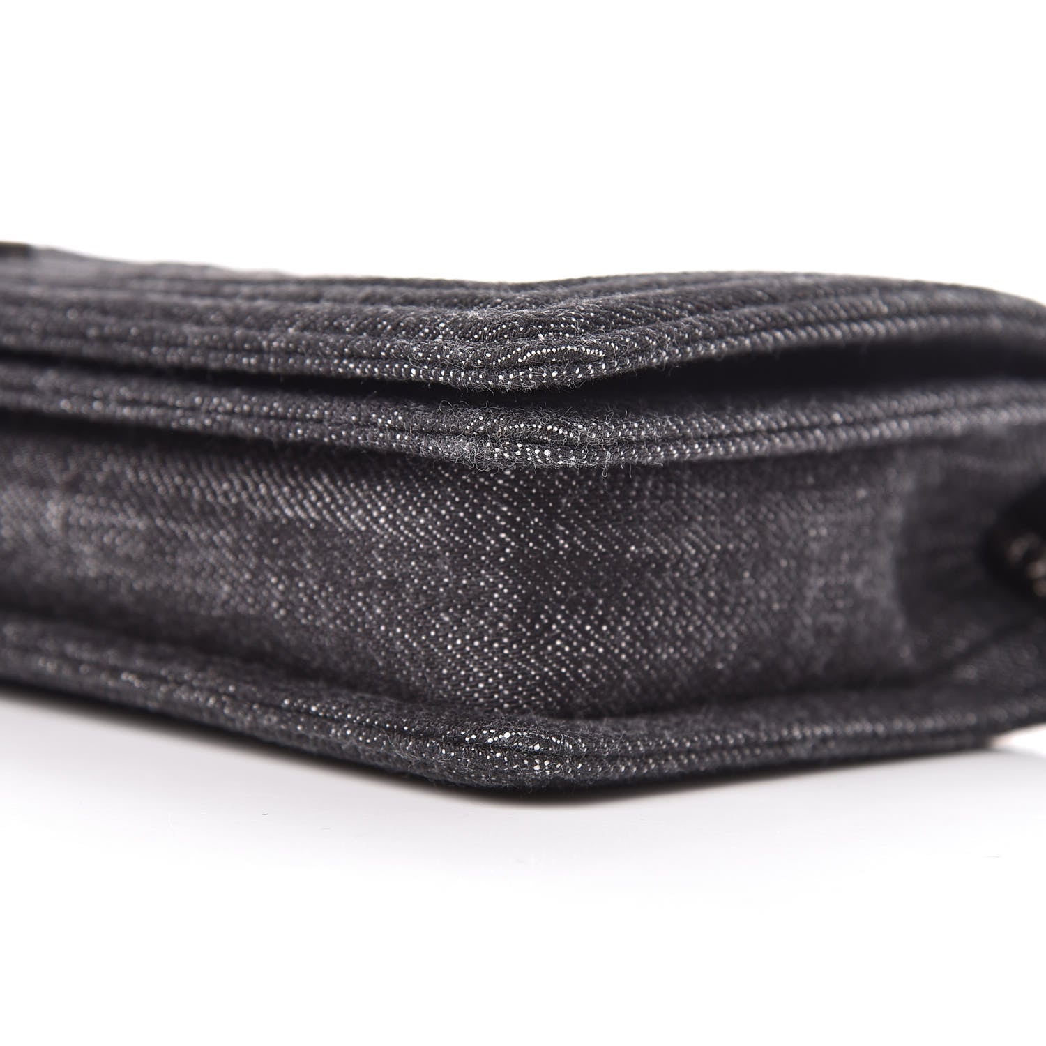 Chanel Denim Quilted Boy Clutch With Removable Chain Black 10 of 10