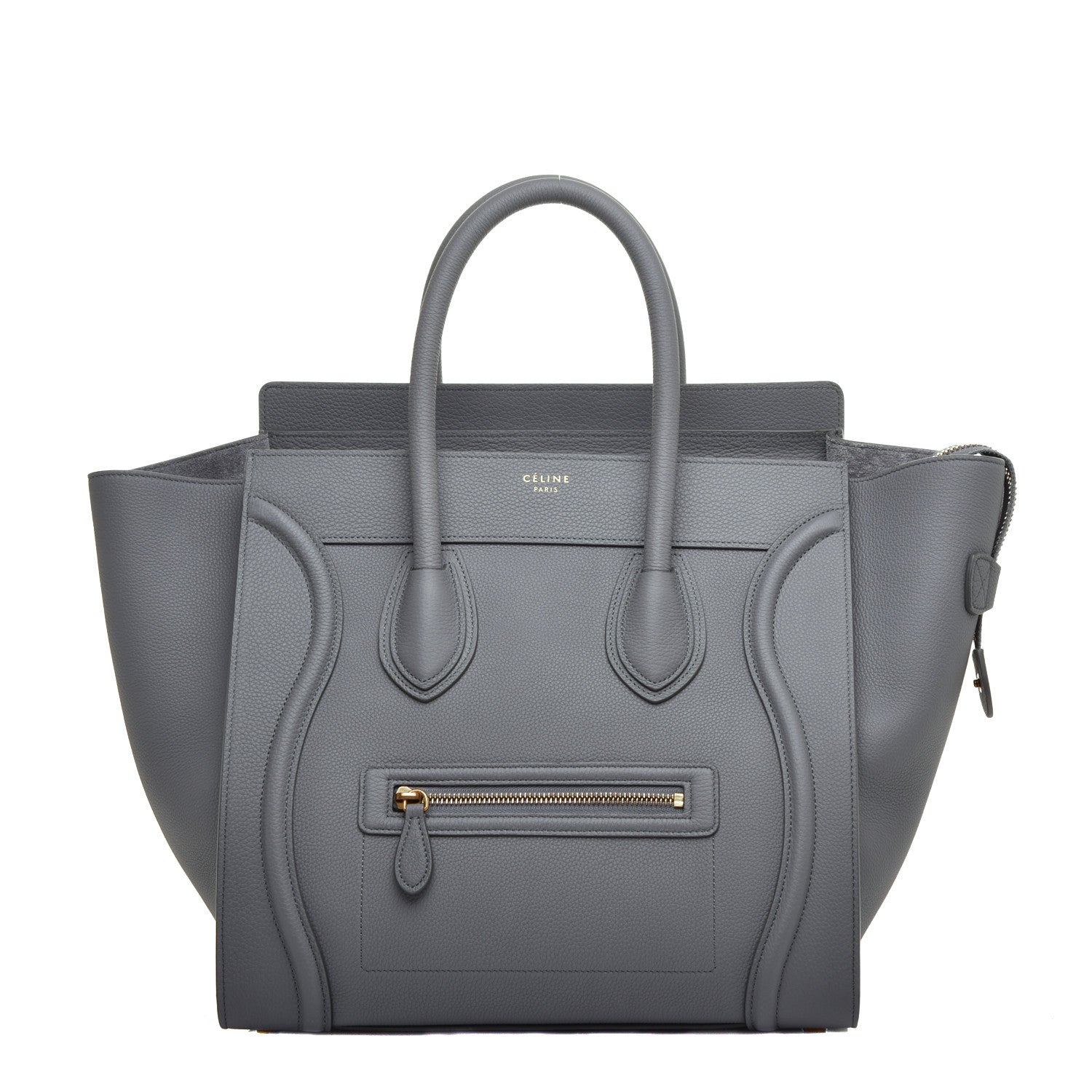 Celine Drummed Calfskin Mini Luggage Kohl 1 of 9