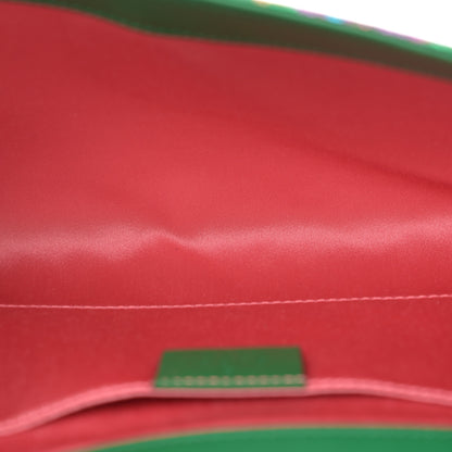 Gucci Metallic Brocade Calfskin Parrot Chain Wallet Blue Mulitcolor 5 of 11
