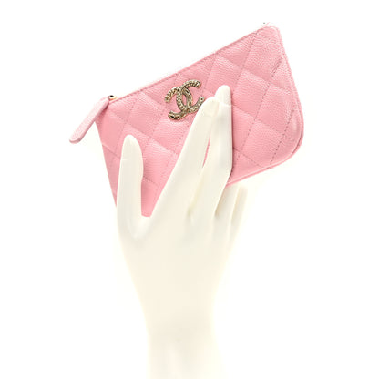 Chanel Caviar Quilted Small Multi Chain Cosmetic Case Pink 2 of 8