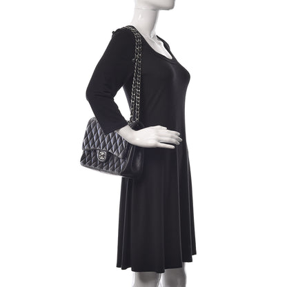 Chanel Lambskin Quilted Jumbo Double Flap Black 3 of 13