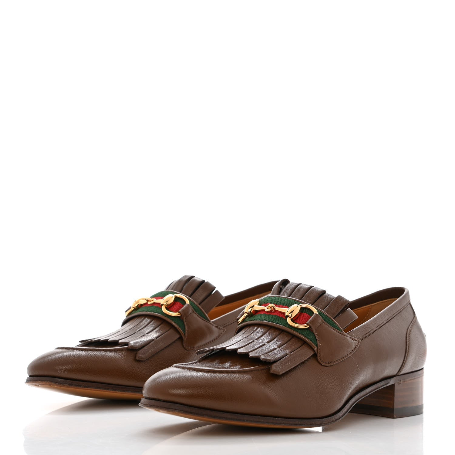 Gucci Calfskin Web Horsebit Loafers 40.5 Brown Sugar 3 of 12