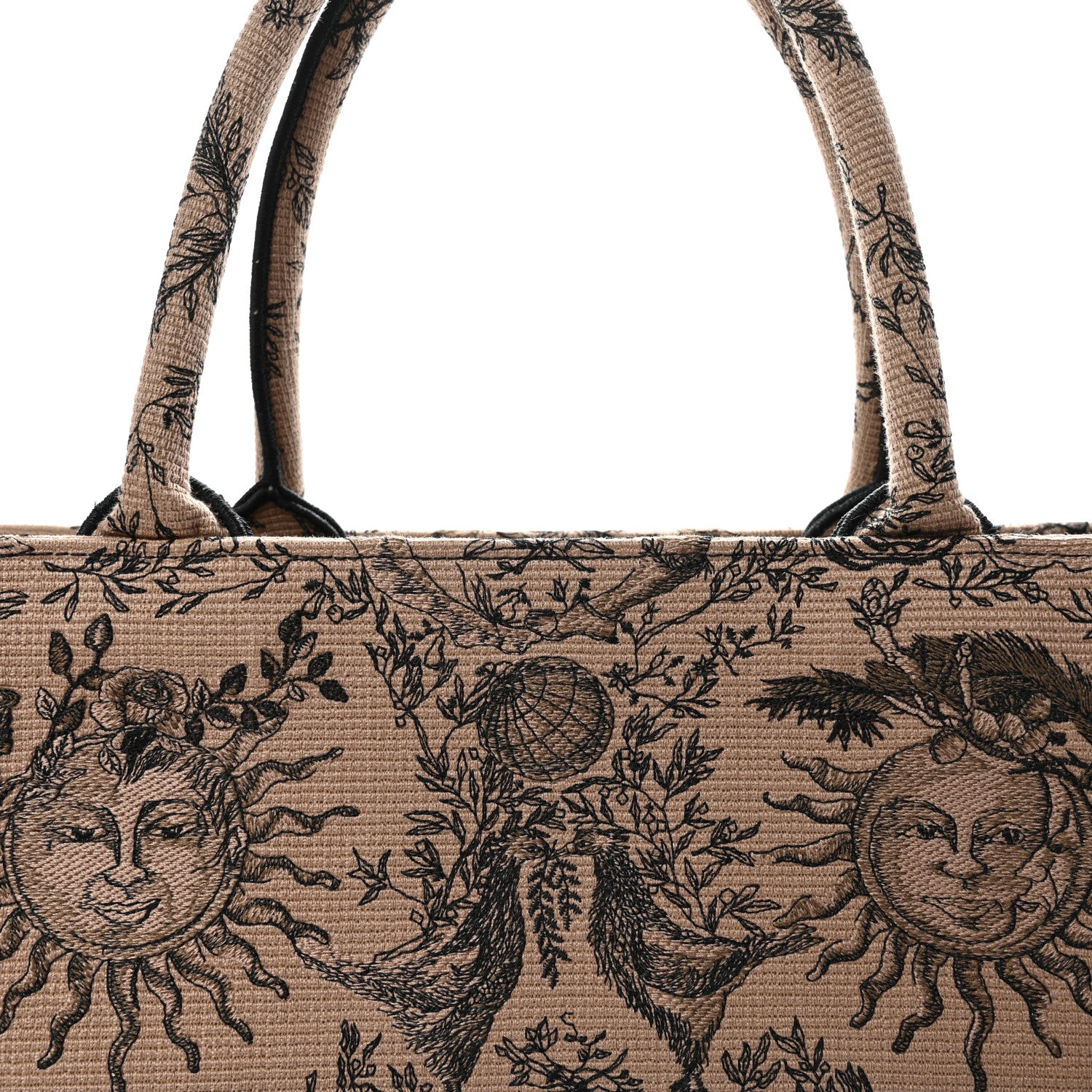 Christian Dior Canvas Embroidered Large Toile de Jouy Soleil Book Tote Beige 7 of 9