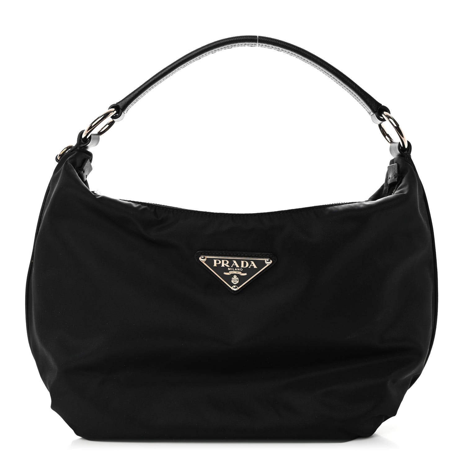 Prada Tessuto Nylon Saffiano Sacca Shoulder Bag Black 1391681