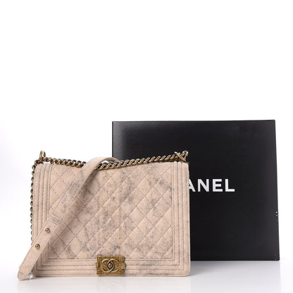 Chanel Iridescent Calfskin Quilted Large Boy Flap Beige 8 of 8