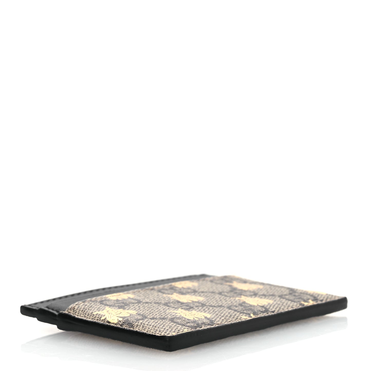 GG Supreme Monogram Bees Card Holder Black