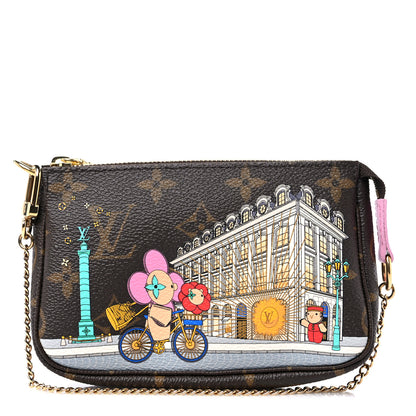 Louis Vuitton Monogram 2022 Christmas Animation Paris Mini Pochette Accessories Pink 1 of 10