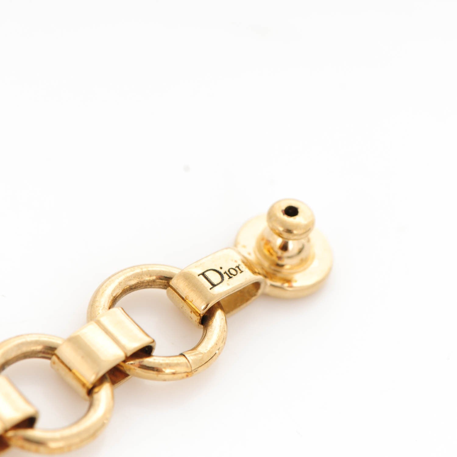 Christian Dior Two Chain Earrings Gold Palladium 3 of 5