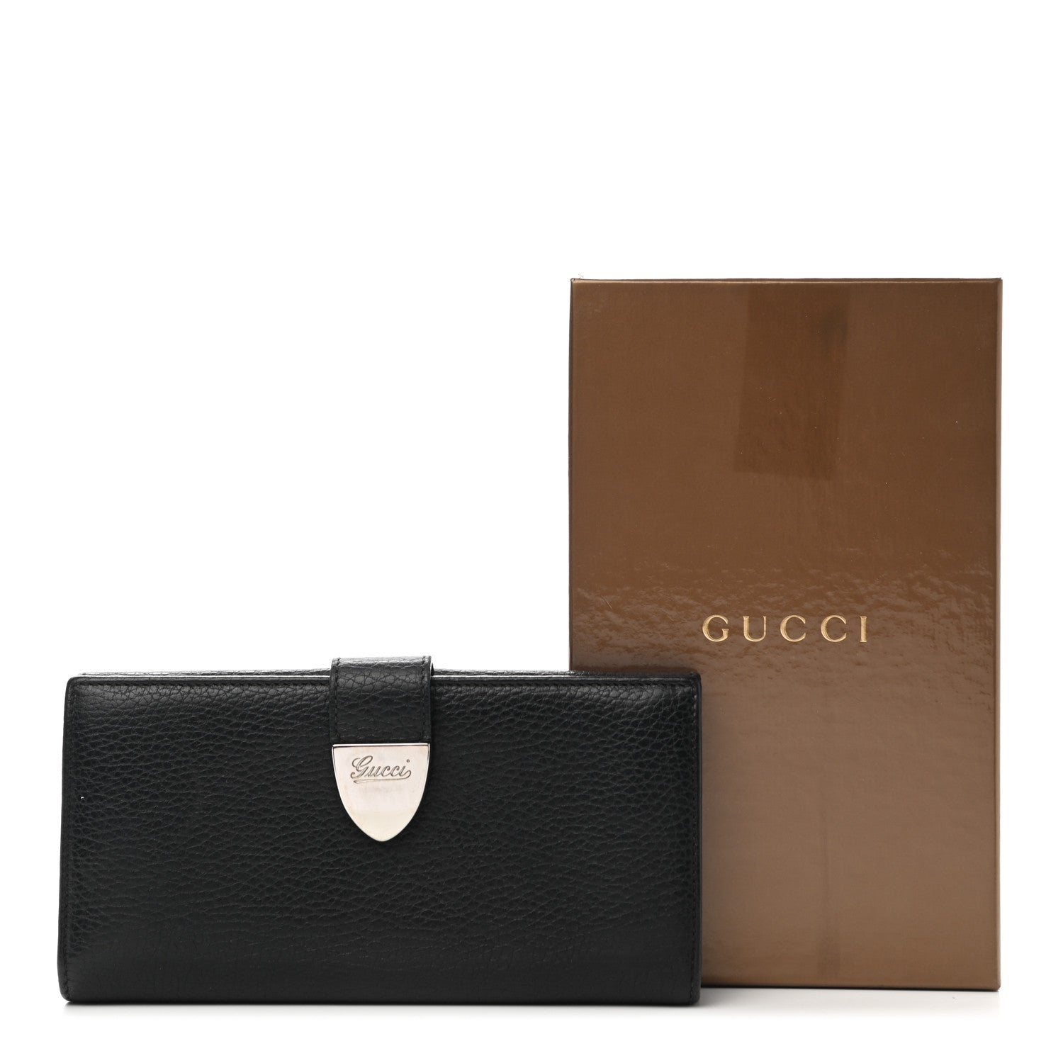 Gucci Pebbled Calfskin Continental Wallet Black 8 of 8