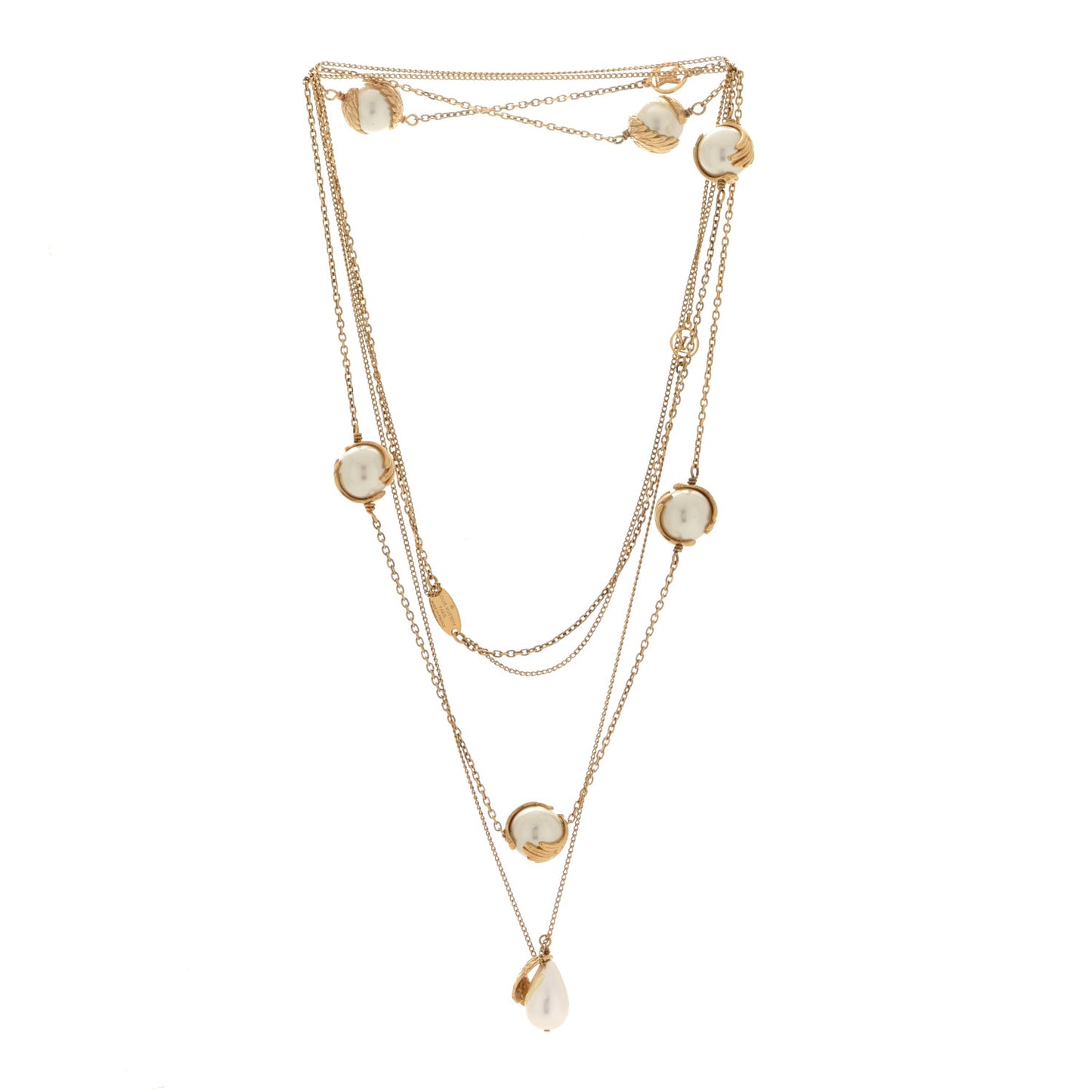 Sautoir Pearl Angels Necklace Gold