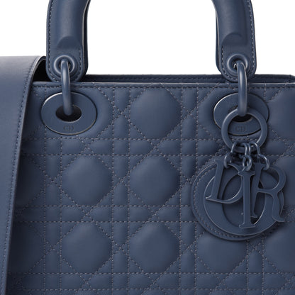 Christian Dior Ultra Matte Calfskin Cannage Small My ABCDior Lady Dior Dark Denim Blue 11 of 12