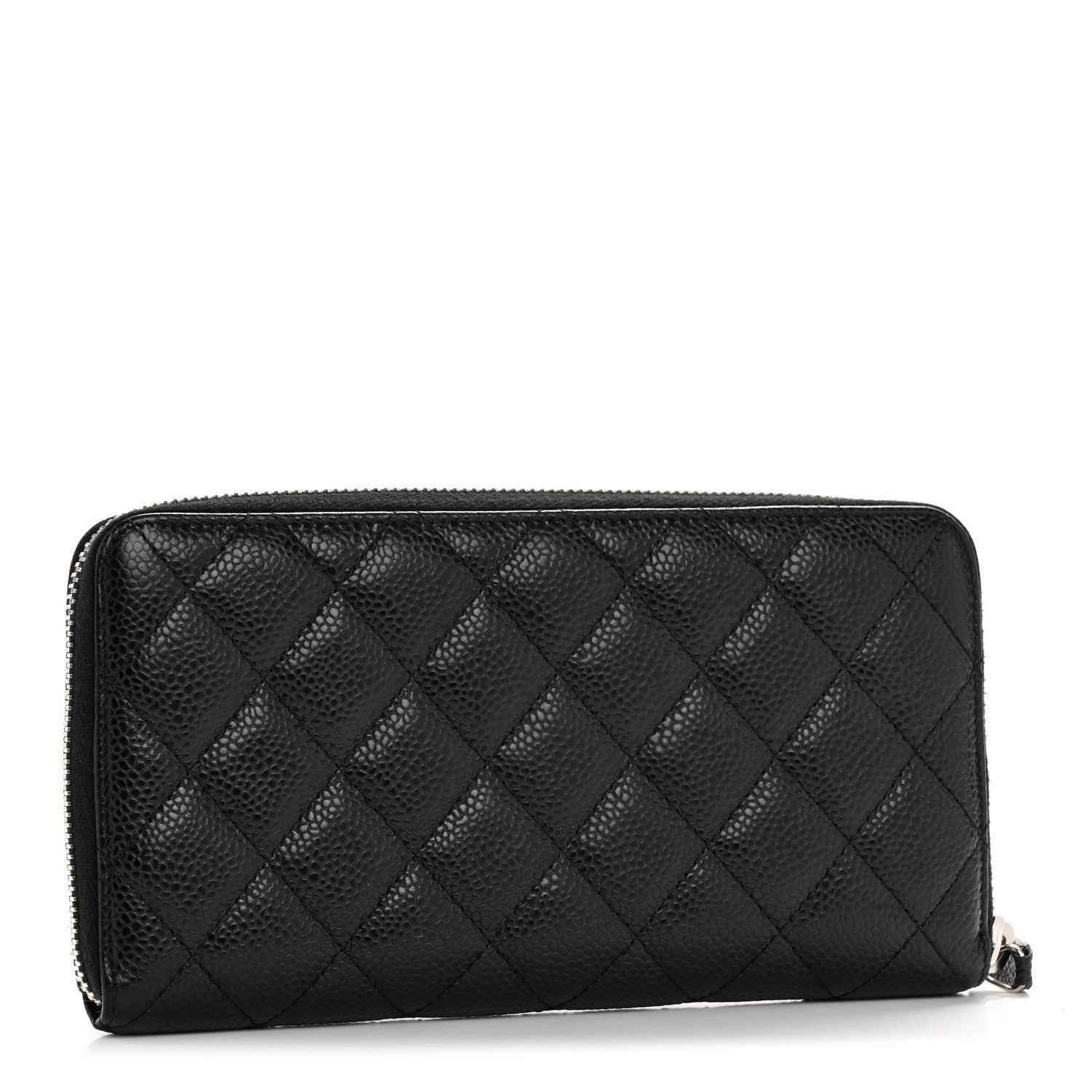 Chanel Caviar Quilted Large Gusset Zip Around Wallet Black 3 of 9