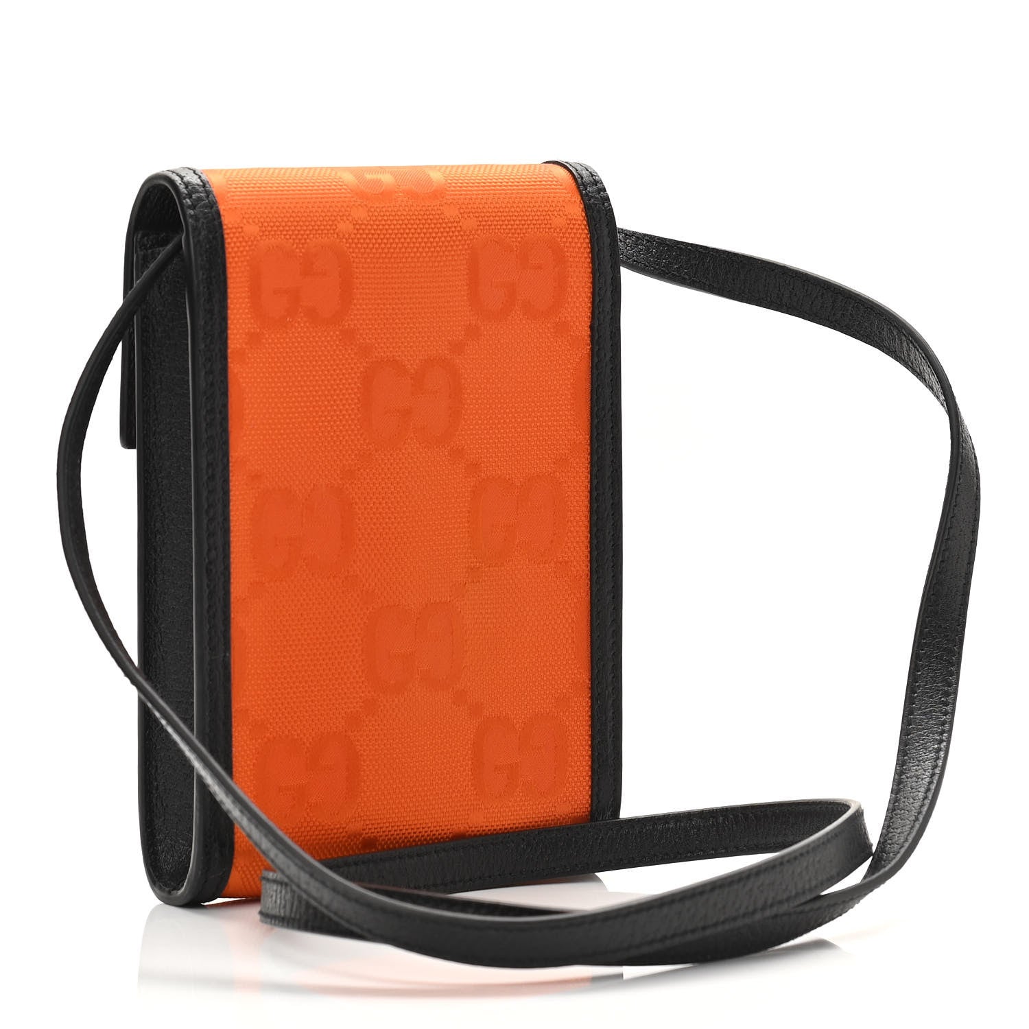 Gucci Econyl Nylon Monogram Off The Grid Crossbody Bag Carrot Orange Black 3 of 9