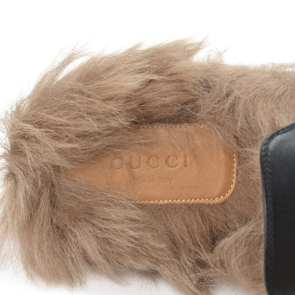 Gucci Calfskin Fur Womens Princetown Slippers 36.5 Black 7 of 8