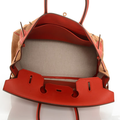Hermes Veau Doblis Swift Grizzly Birkin 35 Chamois Capucine 24 of 29