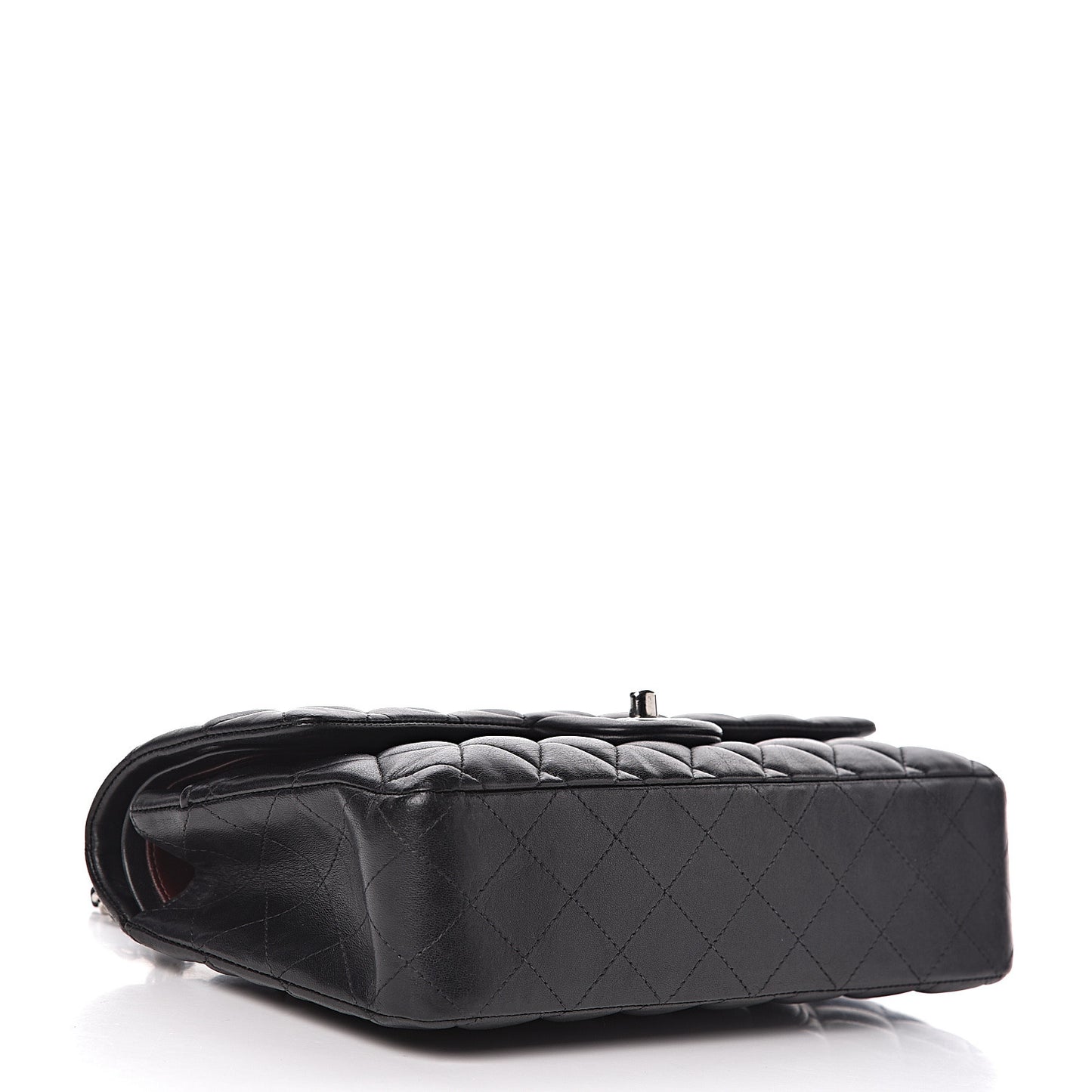 Lambskin Quilted Medium Double Flap Black