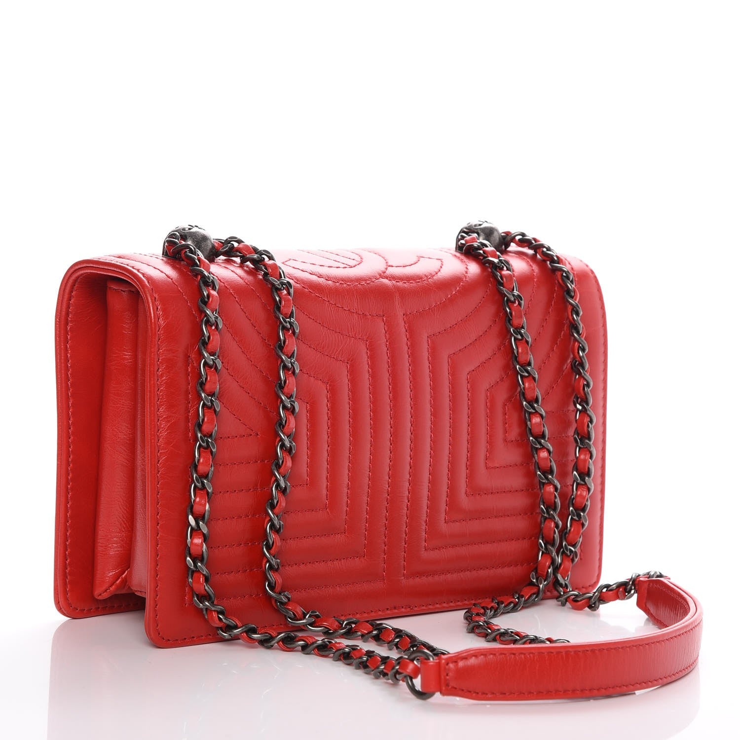 Chanel Calfskin Quilted Small Korean Garden Flap Red 3 of 9