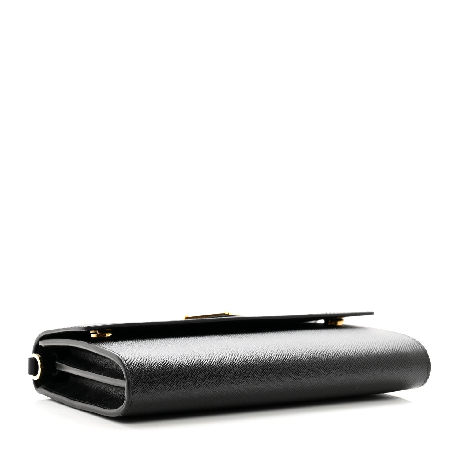 Prada Saffiano Wallet With Shoulder Strap Black 4 of 12