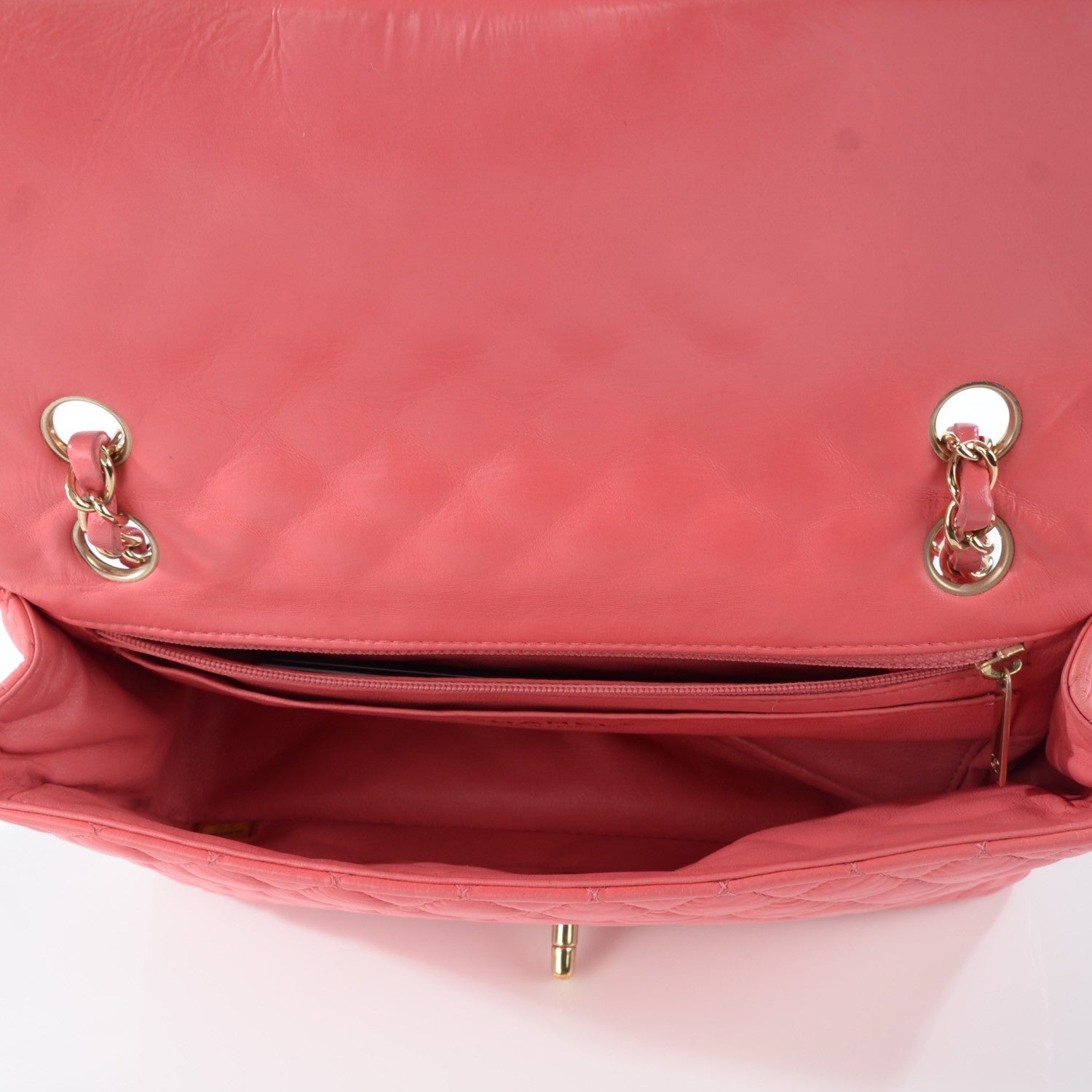 Chanel Lambskin Quilted Valentine Charms Medium Single Flap Pink 5 of 9
