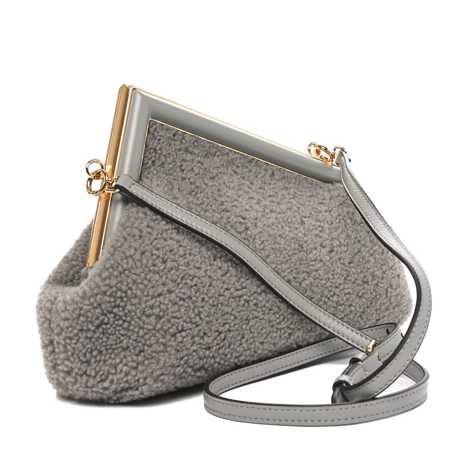 Fendi Shearling Small Fendi First Ghiaccio Oro Soft 3 of 10