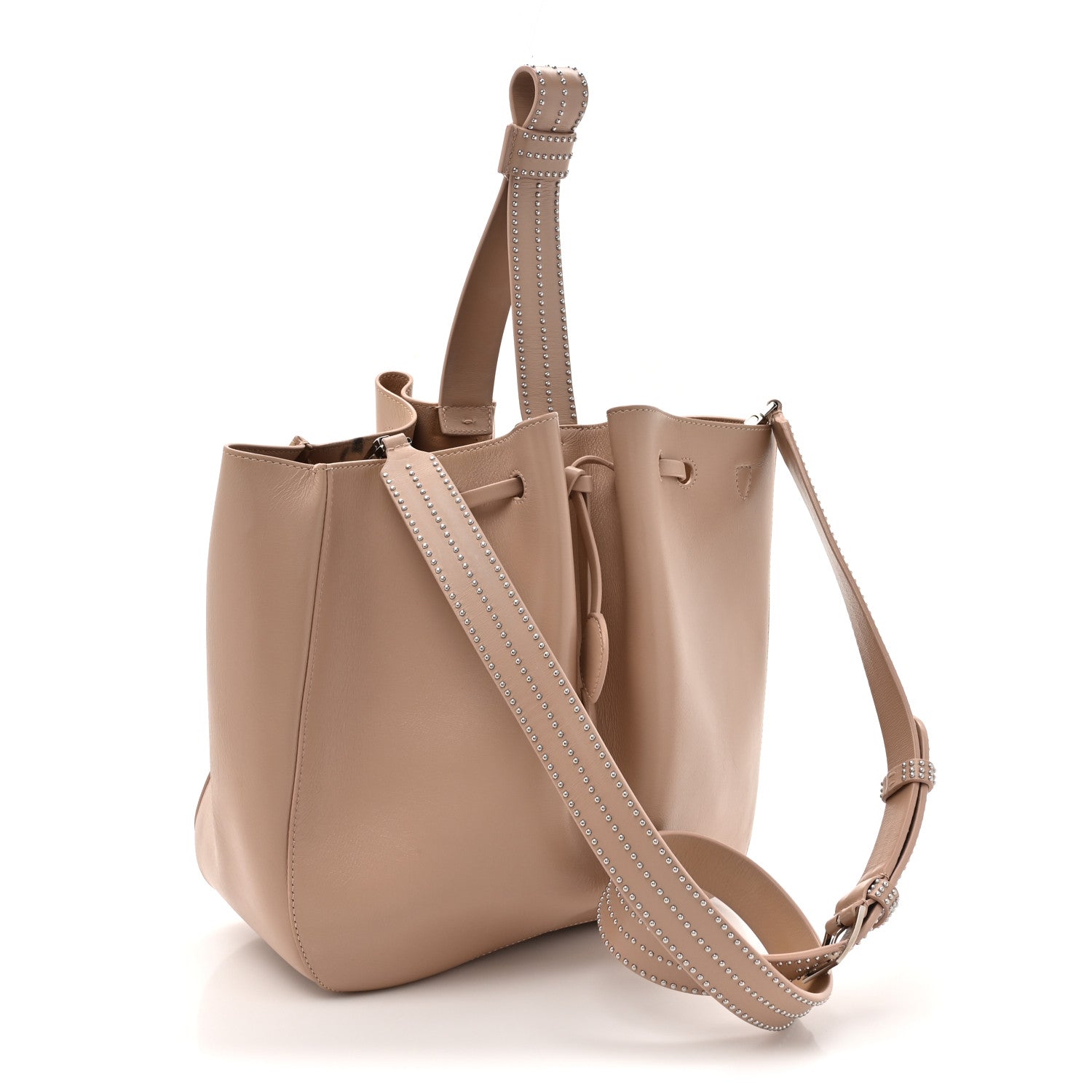 Alaia Calfskin Studded Rose-Marie 28 Bag Sable 3 of 12