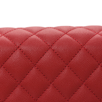 Chanel Caviar Quilted Small Coco Handle Flap Red 7 of 10