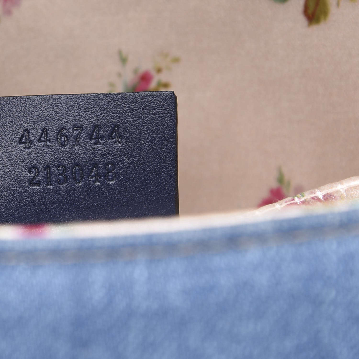 Gucci Denim Matelasse Mini Pearly GG Marmont Shoulder Bag Blue 7 of 13