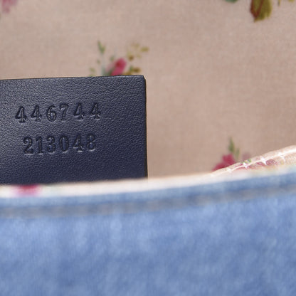Gucci Denim Matelasse Mini Pearly GG Marmont Shoulder Bag Blue 7 of 13