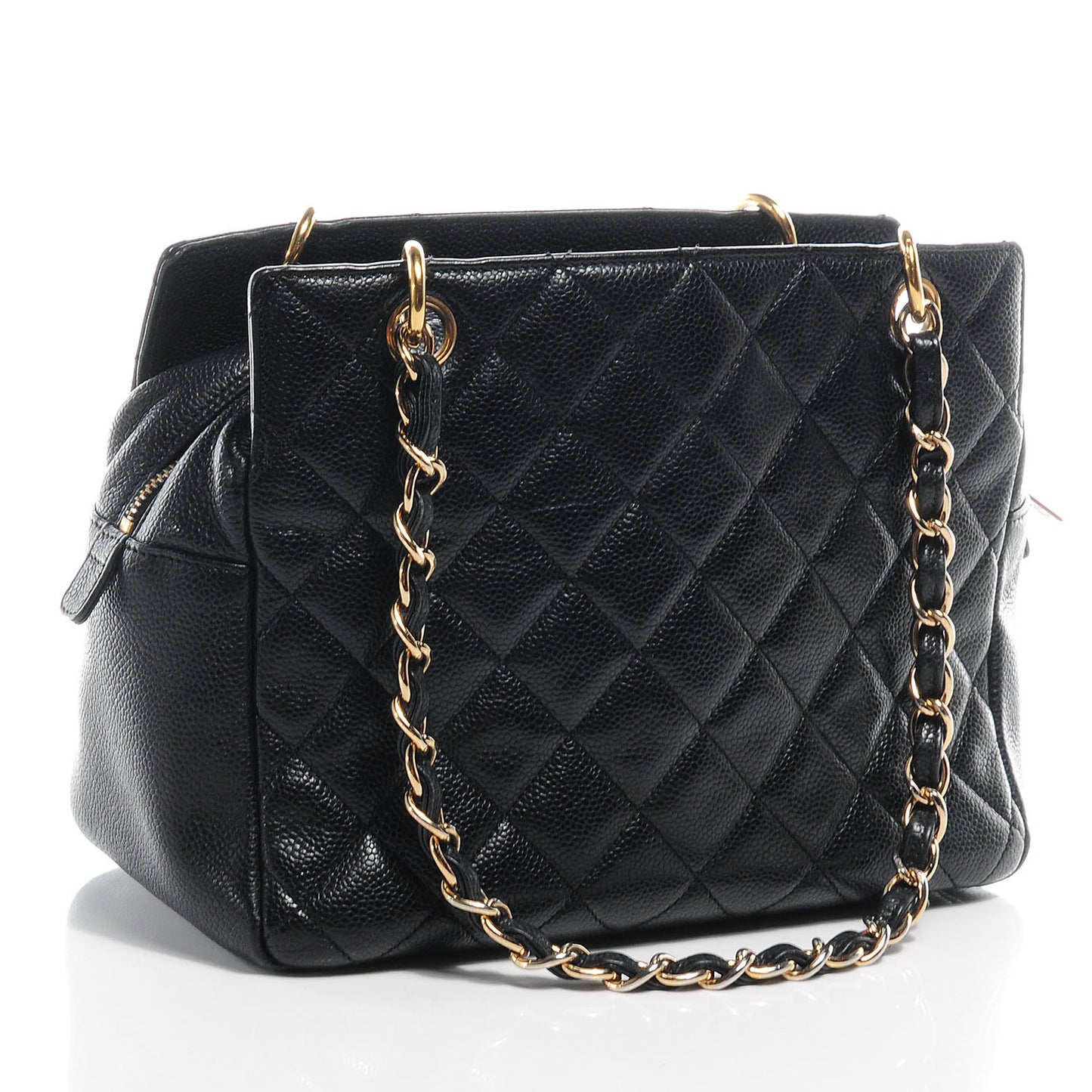 Caviar Quilted Petit Timeless Tote PTT Black