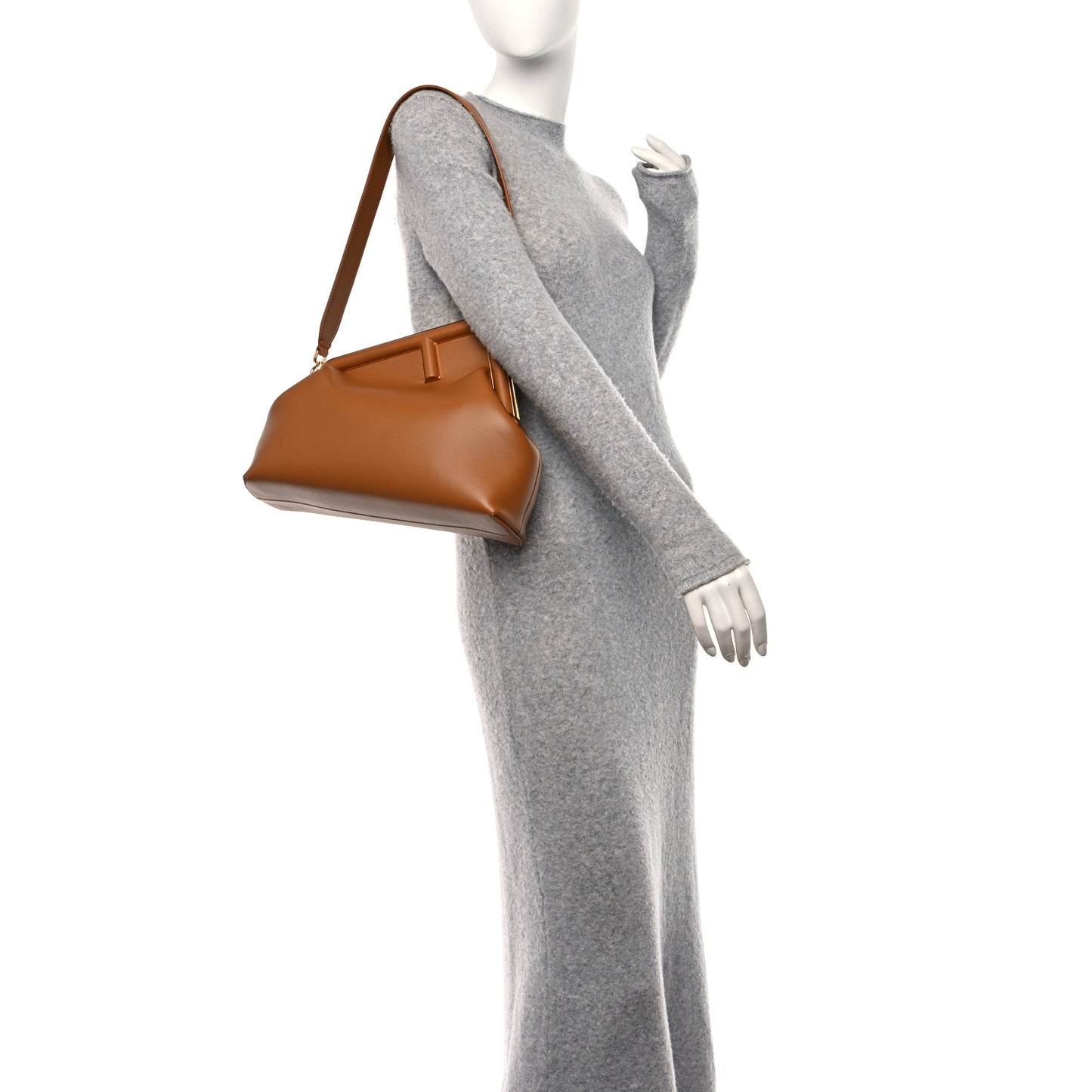 Shiny Nappa Medium Fendi First Caramello