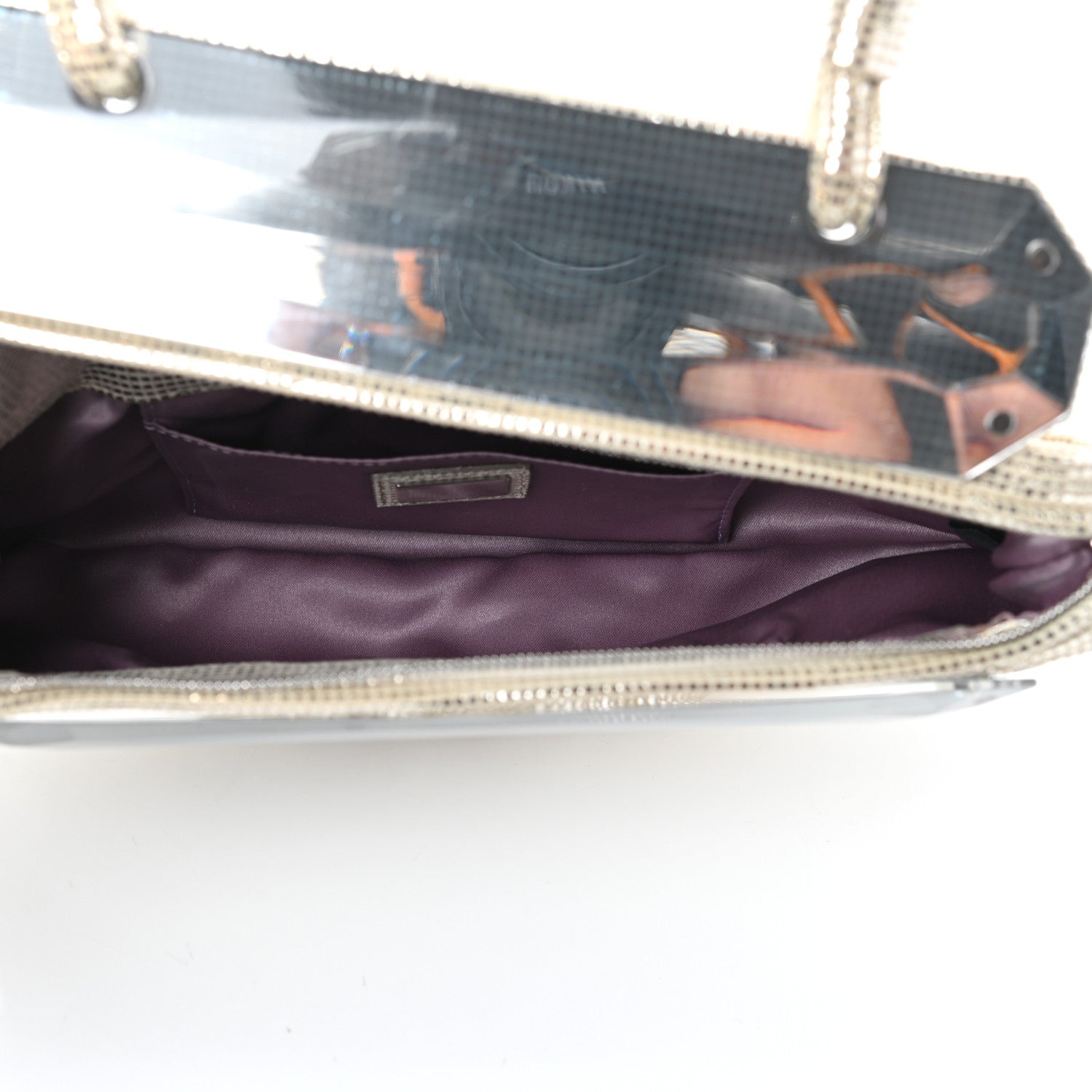 Fendi Laminated Calfskin To You Convertible Pochette Silver 10 of 15