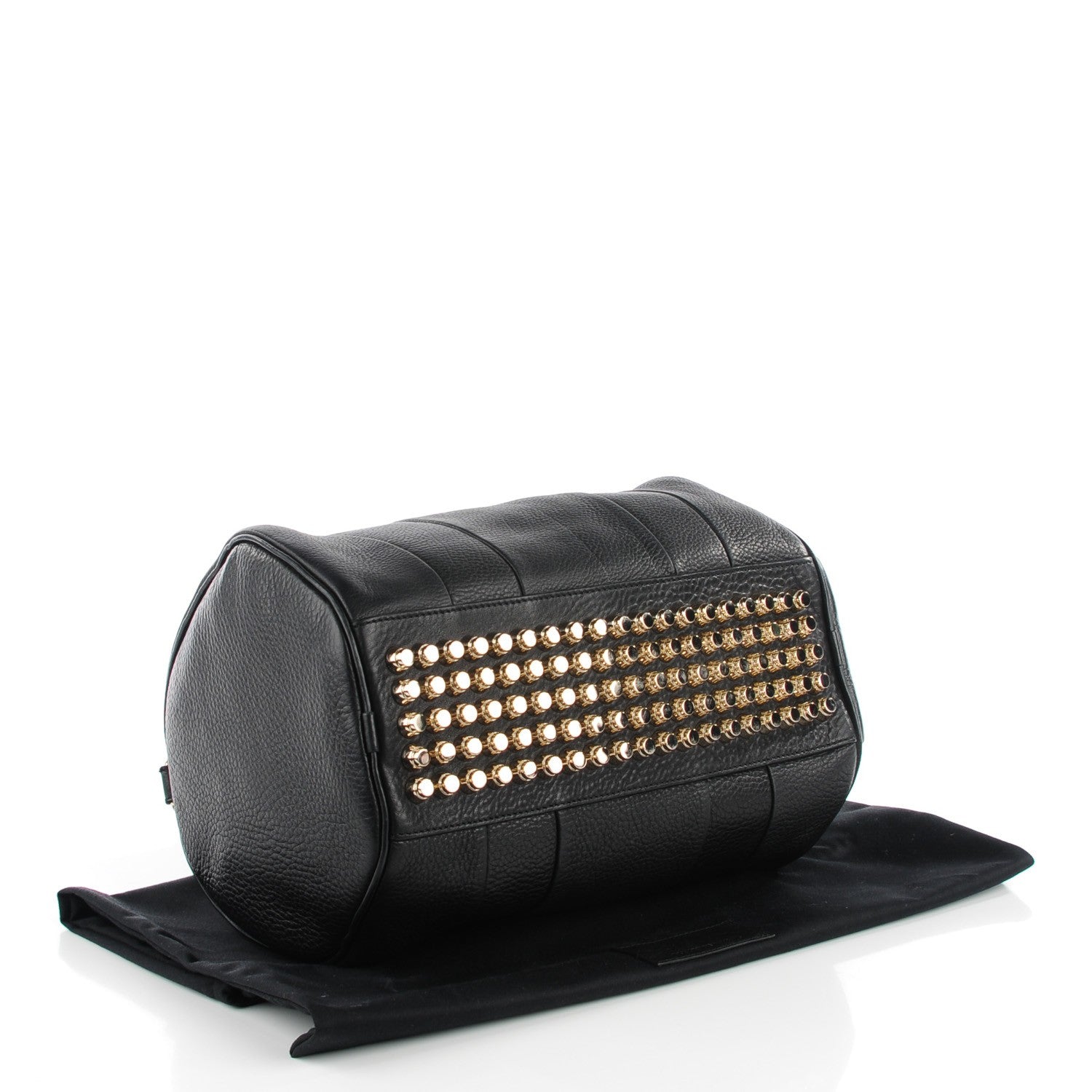 Alexander Wang Pebbled Lambskin Rocco Duffel Black Pale Gold Hardware 4 of 8