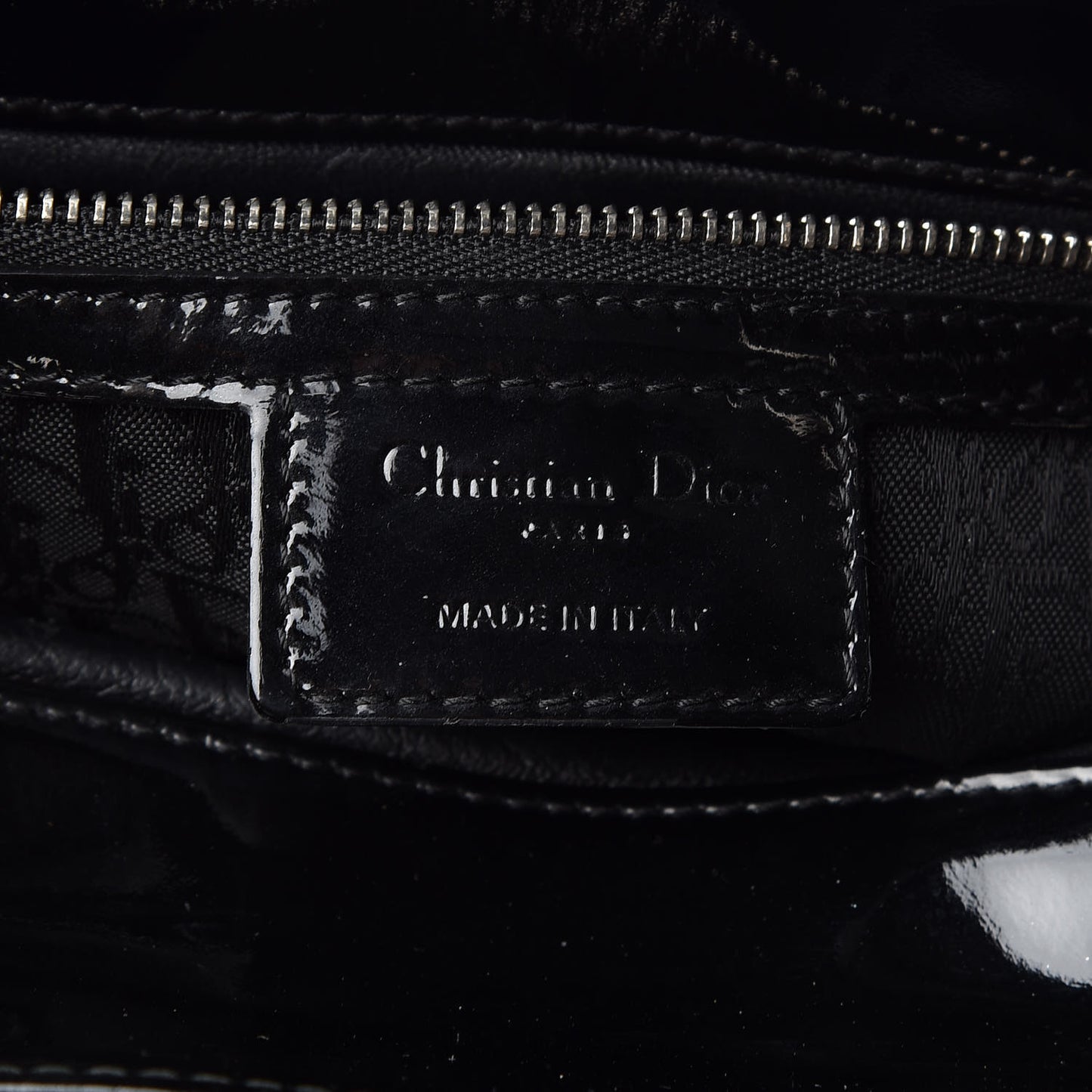 Patent Cannage Large Lady Dior Black