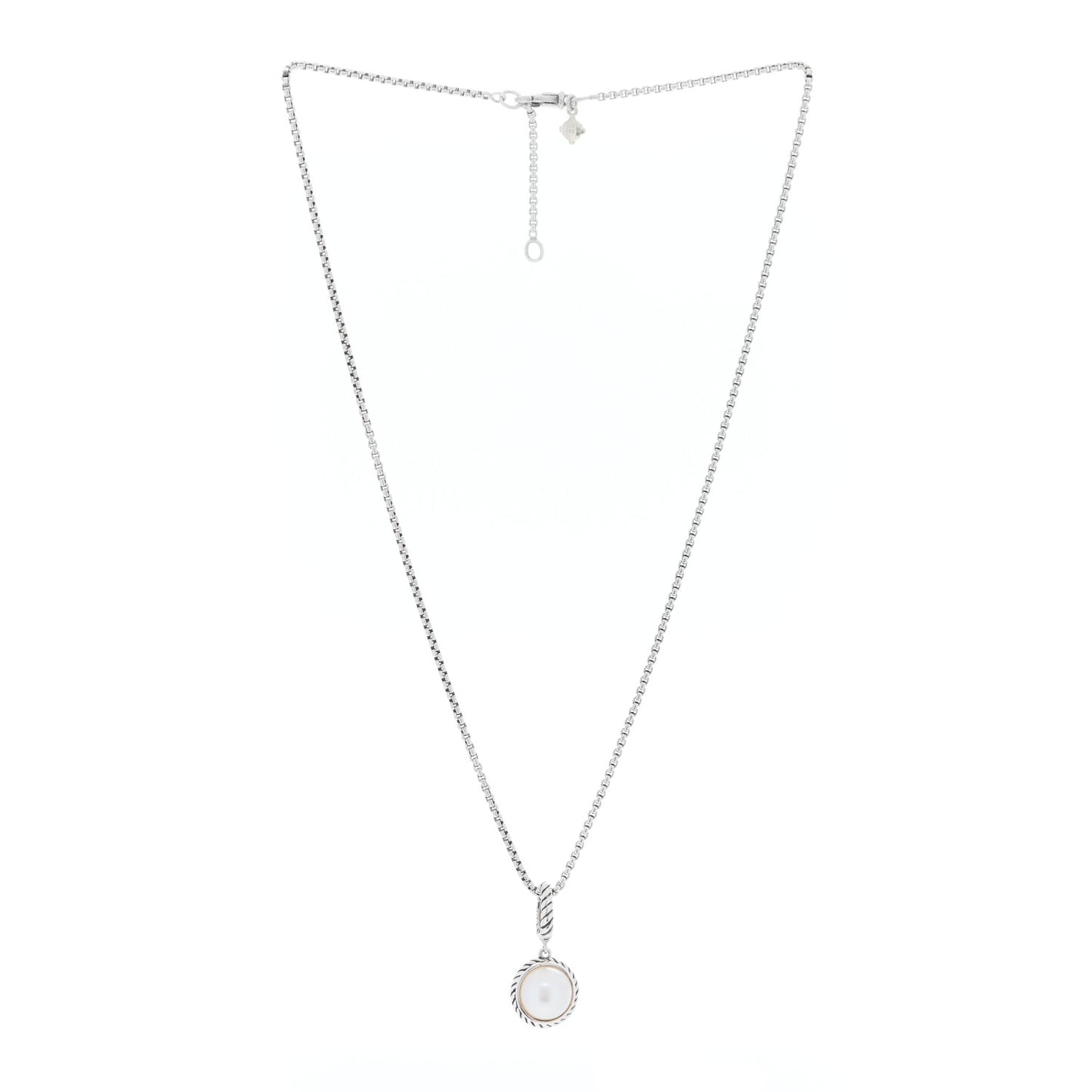 Sterling Silver Pearl Cable Pendant Necklace