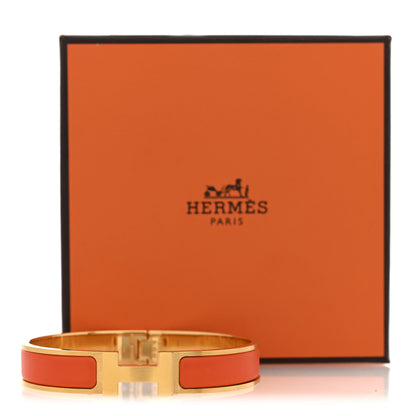 Hermes Matte Enamel Narrow Clic Clac HH Bracelet T5 Orange 5 of 5