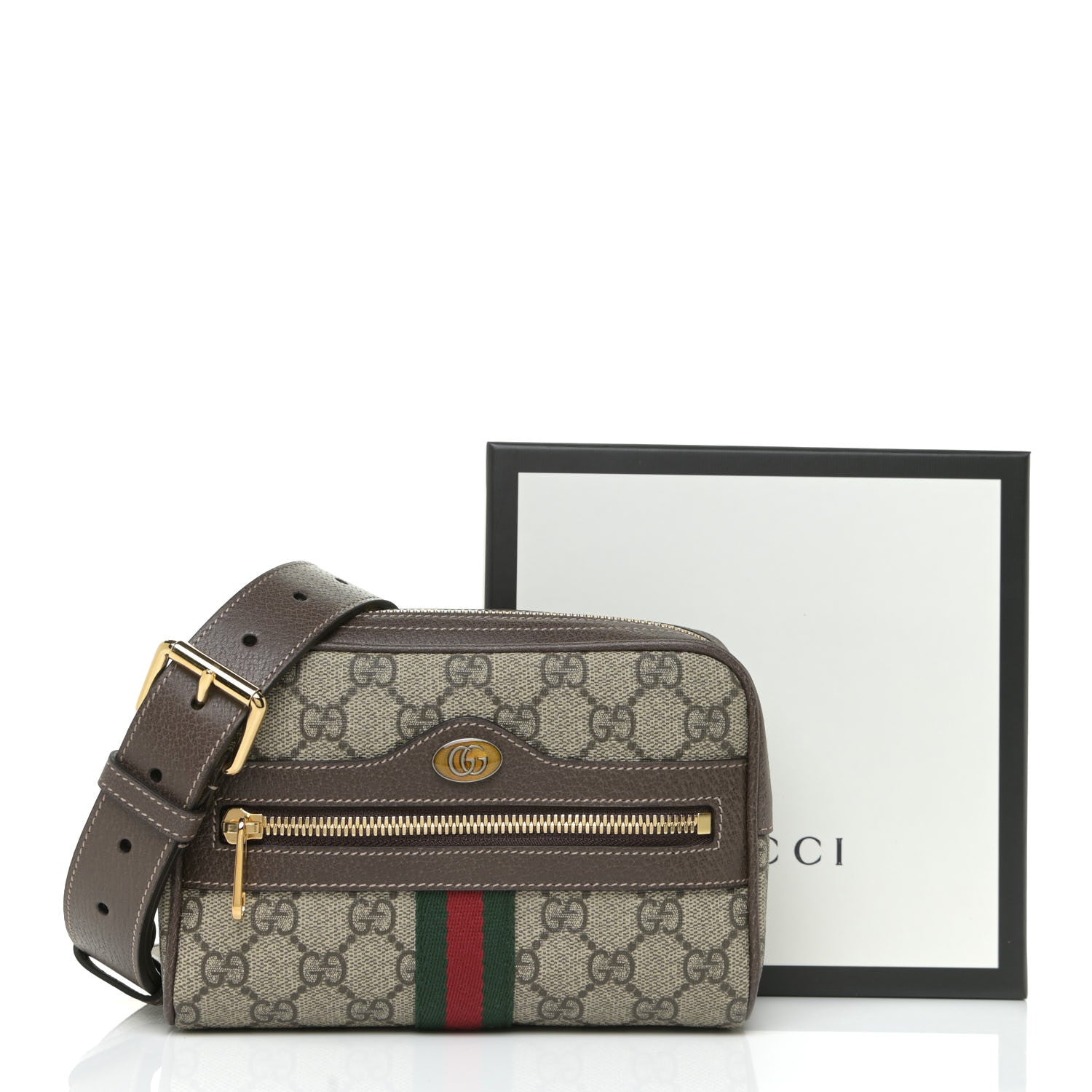 Gucci GG Supreme Monogram Web Small Ophidia Belt Bag 95 38 Dark Brown 12 of 12